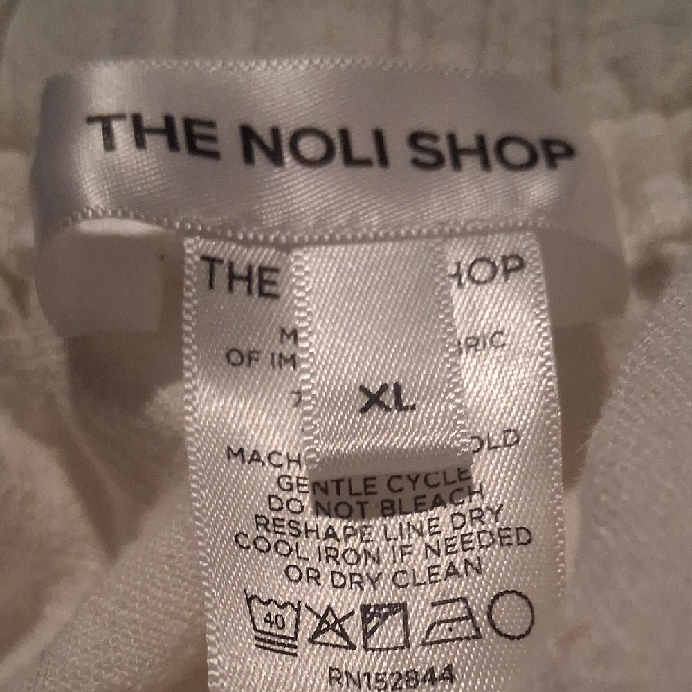 Noli The Label XL Wide Leg Linen Blend Rayon High Rise Pants Neutral NWOT - Picture 2 of 5